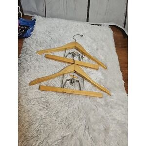 Vintage Setwell Wooden Heavy Duty Suit Valet Hangers -  16" - Lot of 2 - Nice